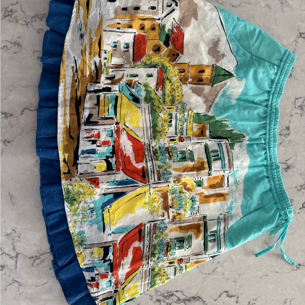 Garnet Hill Aqua and White Skirt